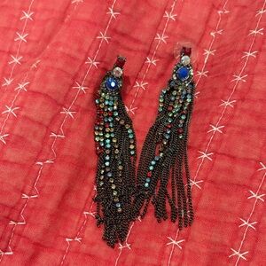 Elegant Multicolor Beaded Fringe Earrings